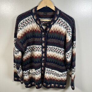 Vintage Sebsatex Alpaca Cardigan Sweater Size Medium? Peruvian Cozy